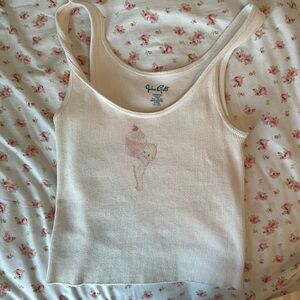 Brandy Melville/ John galt ribbed tank with angel figure
